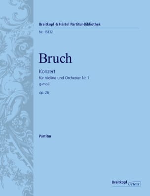 Concerto pour Violon n° 1 - Conducteur BRUCH Partition Grand format