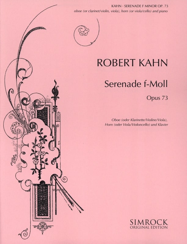 Serenade f-moll op. 73 - Oboe Horn Klavier Robert Kahn Partition Trios