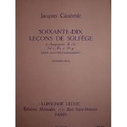 70 Lecons de solfège - sans acc. Jacques Castérède Partition Solfèges