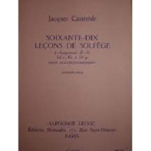70 Lecons de solfège - sans acc. Jacques Castérède Partition Solfèges