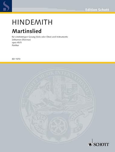 Martinslied - Partitur HINDEMITH Partition Grand format