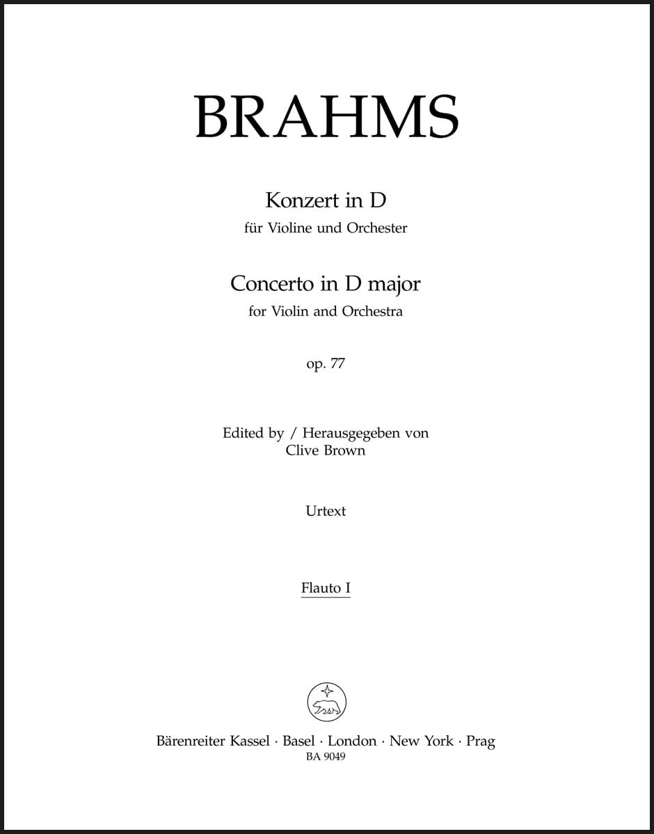 Concerto Violon en ré majeur op. 77 - Harmonie BRAHMS Partition