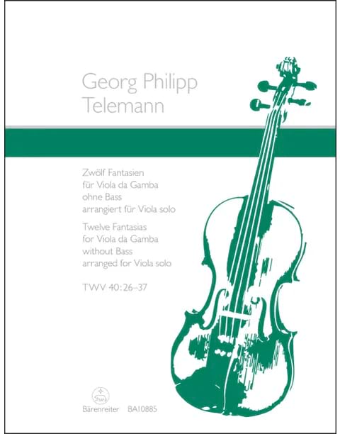 12 Fantaisies - Alto seul TELEMANN Partition Alto