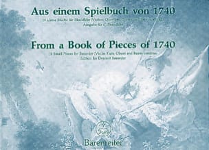 Aus einem Spielbuch von 1740 Erich Doflein Partition Flûte à bec