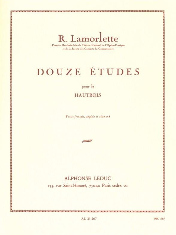 12 Etudes Roland Lamorlette Partition Hautbois
