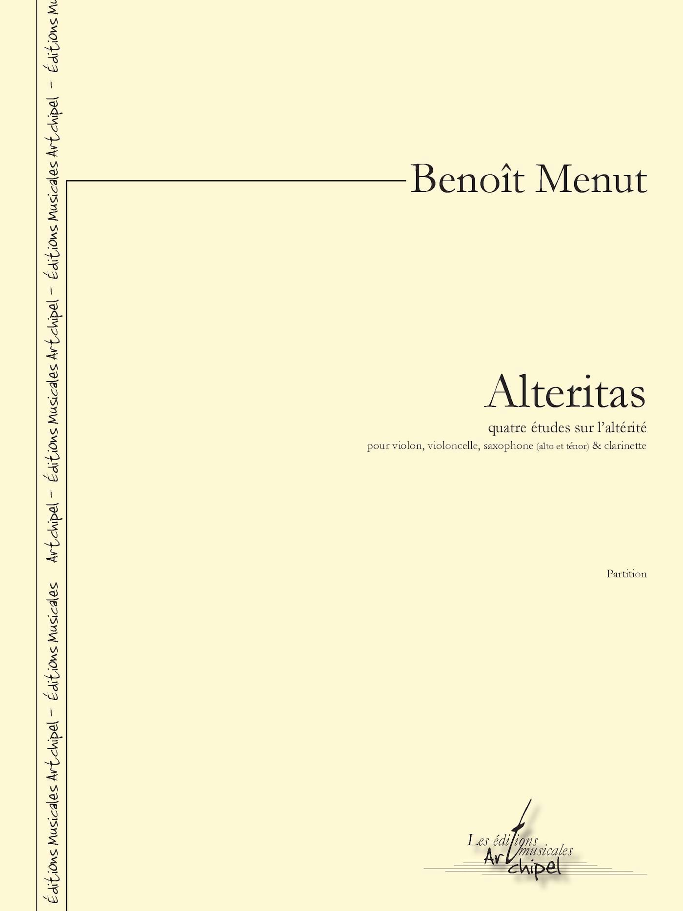 Alteritas - Conducteur Benoit Menut Partition Grand format