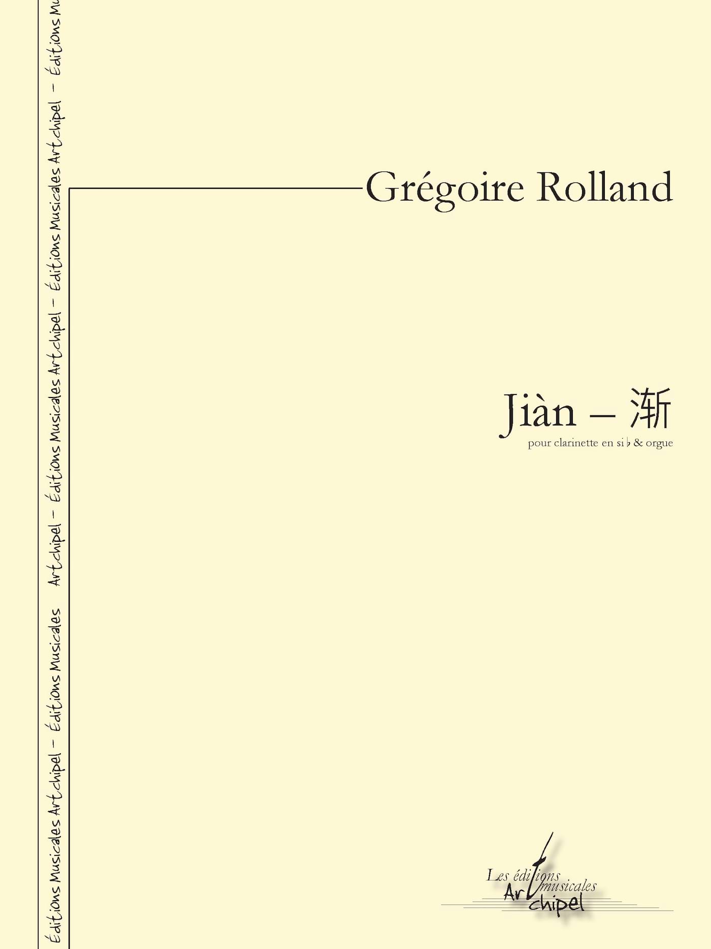 Jian Grégoire Rolland Partition Clarinette