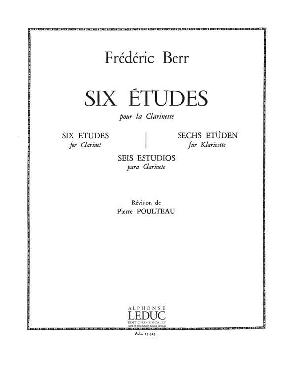 6 Etudes - Clarinette Friedrich Berr Partition Clarinette