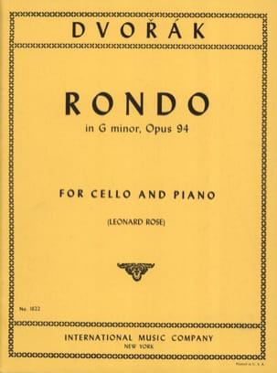 Rondo in G Minor op. 94 DVORAK Partition Violoncelle