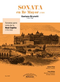 Sonate en Ré Majeur 1789 Gaetano Brunetti Partition Alto
