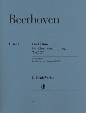 Trois Duos WoO 27 pour clarinette et basson BEETHOVEN Partition Duos