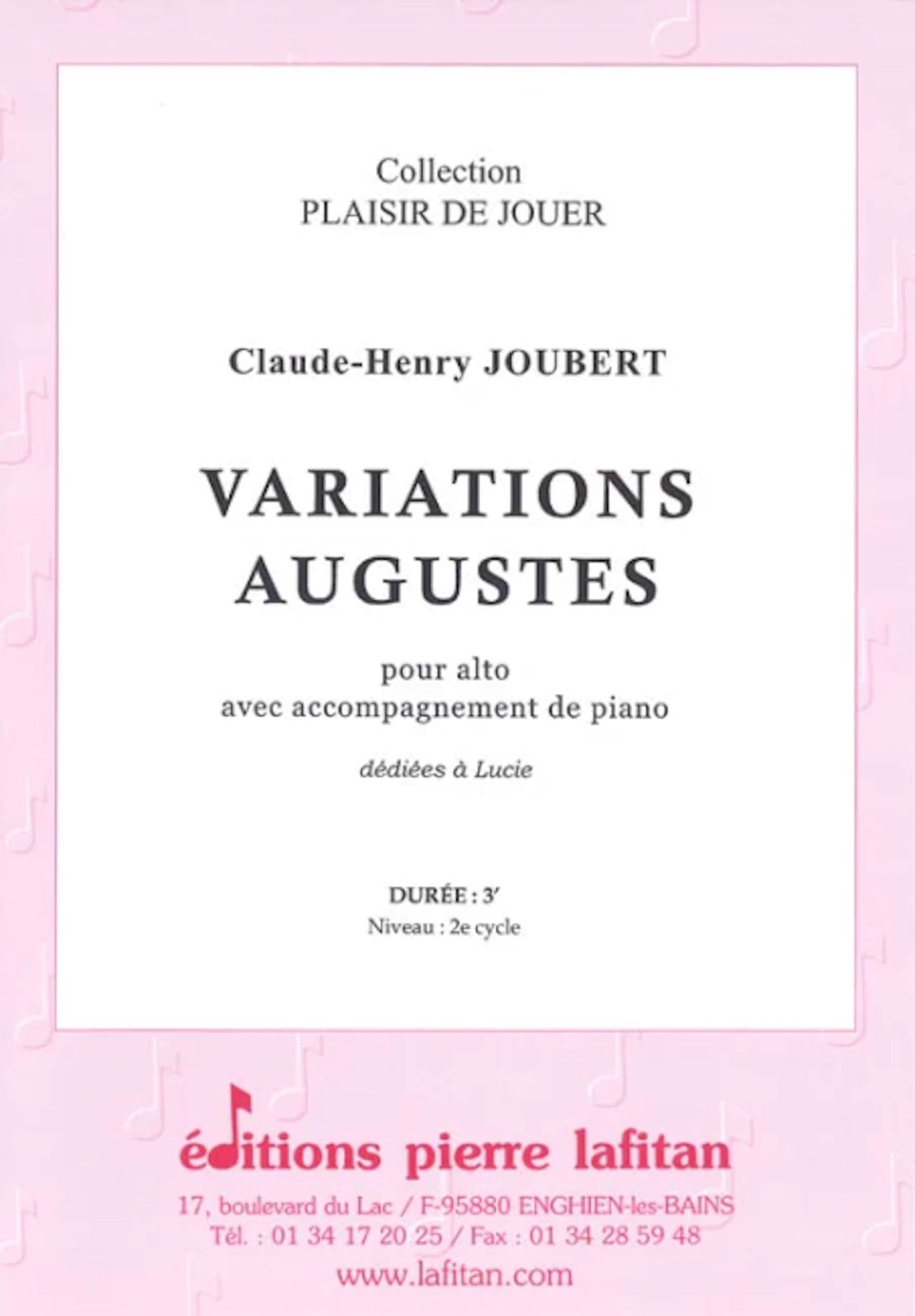 Variations Augustes Claude-Henry Joubert Partition
