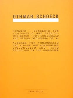 Concerto op. 61 - Violoncelle Othmar Schoeck Partition Violoncelle