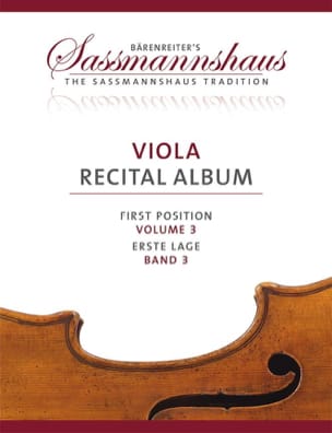 Viola Recital Album - Volume 3 sassmannshaus Partition Alto