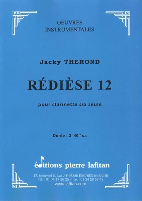 Rédièse 12 Jacky Therond Partition Clarinette