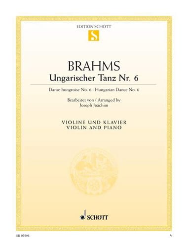 Ungarischer Tanz n° 6 BRAHMS Partition Violon