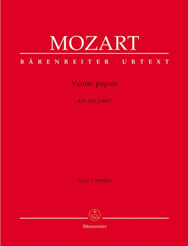 Venite populi KV 260 - Partitur MOZART Partition Grand format