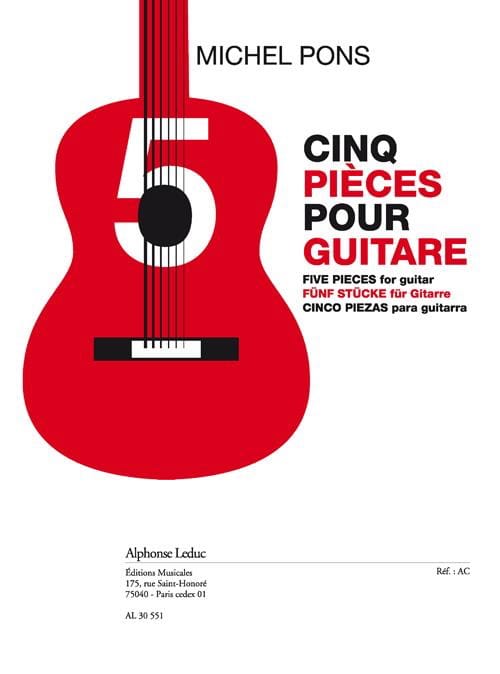 5 Pièces Pour Guitare Michel Pons Partition Guitare