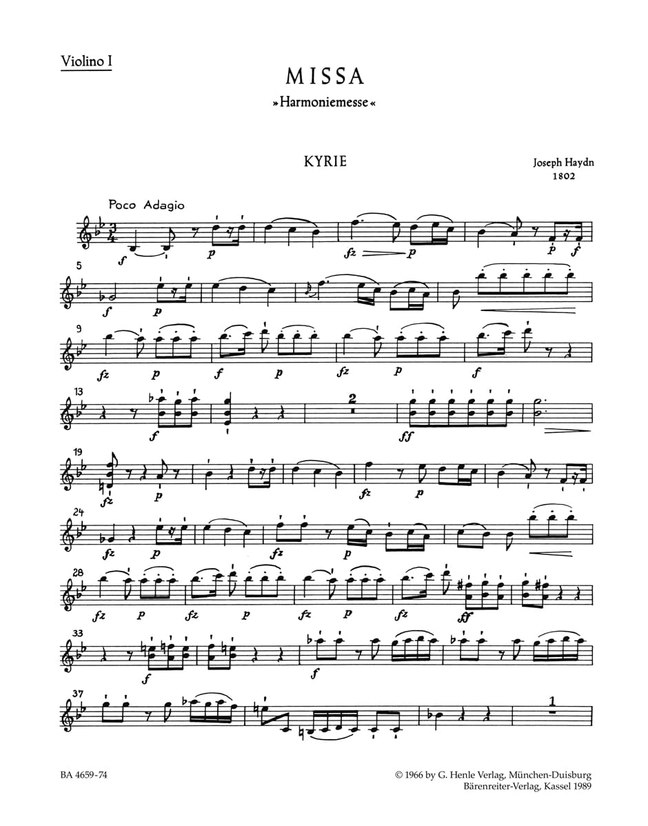 Missa in B-flat major Hob.XXII:14 Harmony Mass - Joseph Haydn
