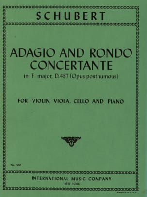 Adagio et Rondo concertant D. 487 - Parts SCHUBERT Partition Quatuors