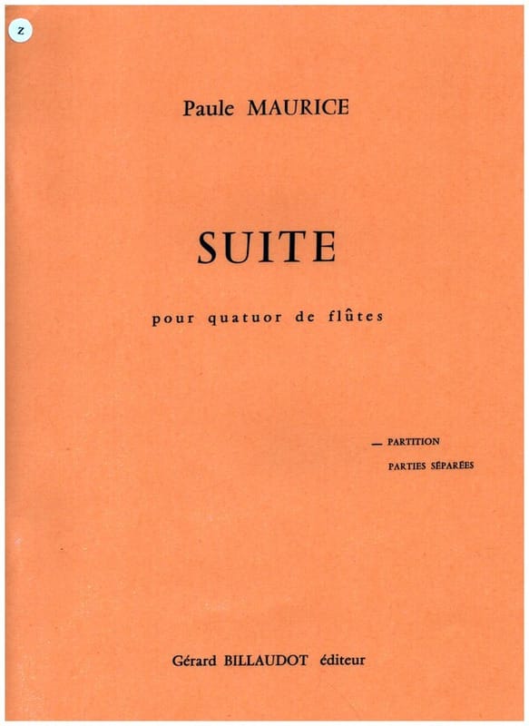 Suite - Parties + Conducteur Paule Maurice Partition Flûte traversière
