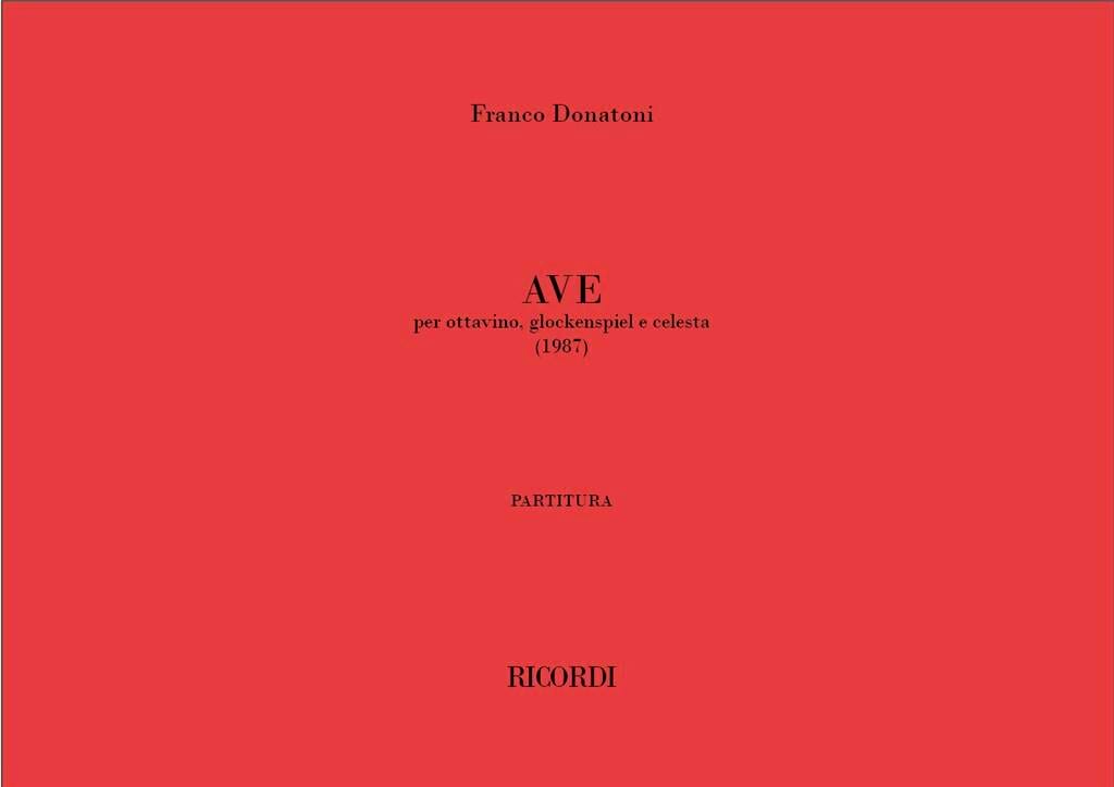 Ave Per Ottavino, Glockenspiel & Celesta Franco Donatoni Partition