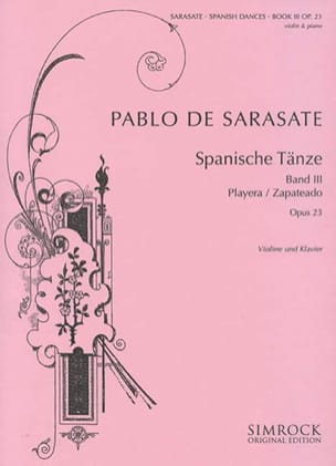 Danses Espagnoles Op. 23 Volume 3 SARASATE Partition Violon