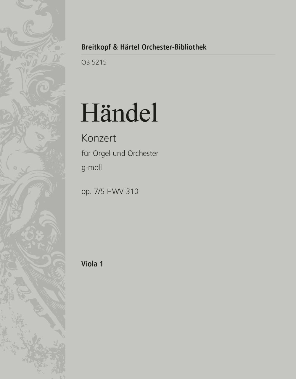 Orgelkonzert g-moll op. 7/5 HWV 310 HAENDEL Partition