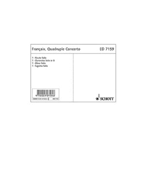 Quadruple concerto - 4 Solo-Stimmen FRANÇAIX Partition Quatuors