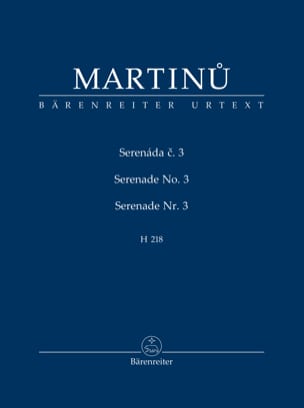Sérénade N° 3 MARTINU Partition Petit format