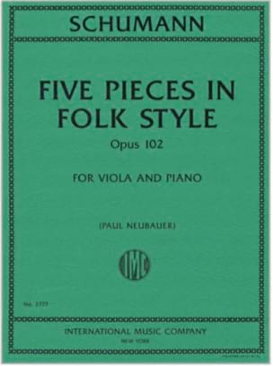 Five Pieces in Folk Style op. 102 Robert Schumann Partition Alto