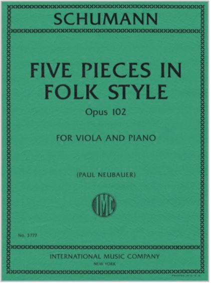 Five Pieces in Folk Style op. 102 Robert Schumann Partition Alto