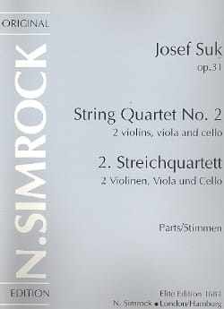 Streichquartet Nr. 2 op. 31 - Stimmen Joseph Suk Partition Quatuors