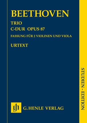 Trio en Ut majeur op. 87 BEETHOVEN Partition Petit format