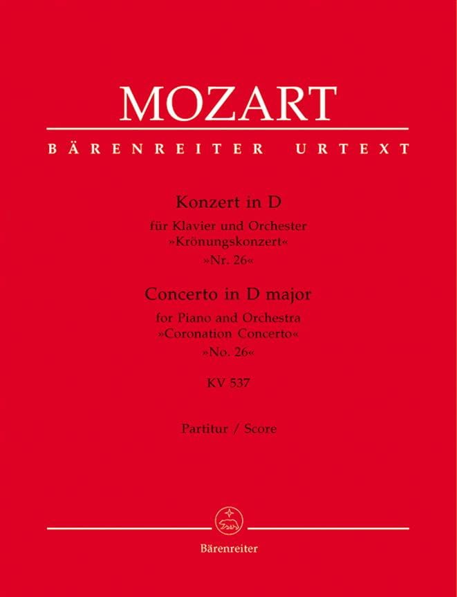 Klavierkonzert Nr. 26 D-Dur KV 537 Krönungs - Partitur - MOZART
