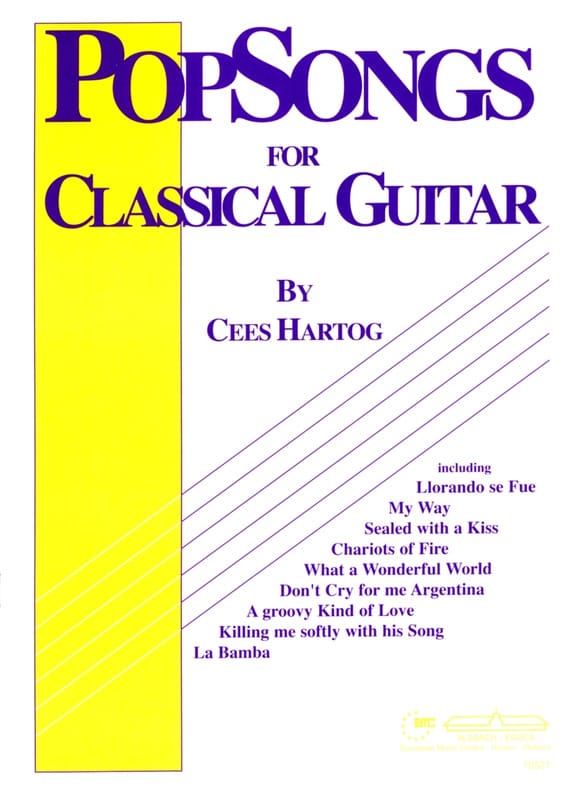 Pop Songs for Classical Guitar Volume 1 Cees Hartog Partition Guitare