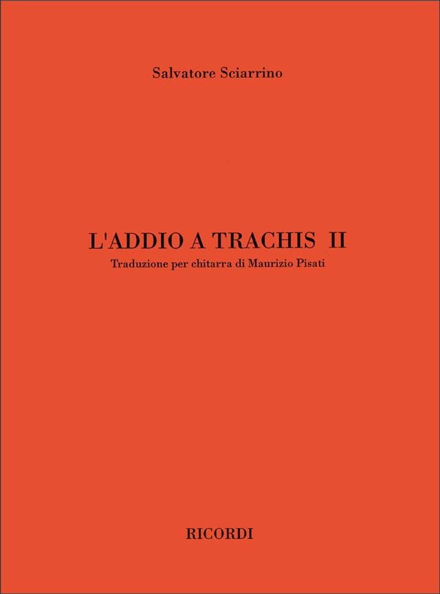 L’ Addio A Trachis 2 Salvatore Sciarrino Partition