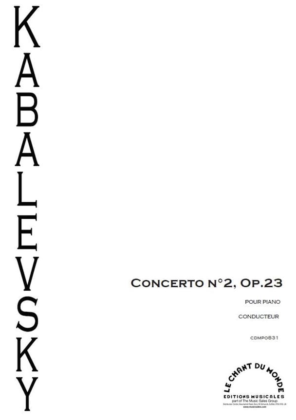 Concerto n° 2 pour Piano Dmitri Kabalevski Partition Grand format