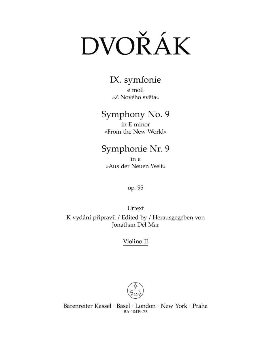 Symphony no. 9 - Violon 2 - Antonin Dvorak - Partition