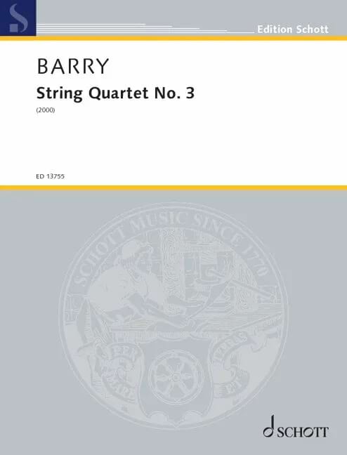Quatuor à Cordes n° 3 (2000) Gerald Barry Partition Quatuors