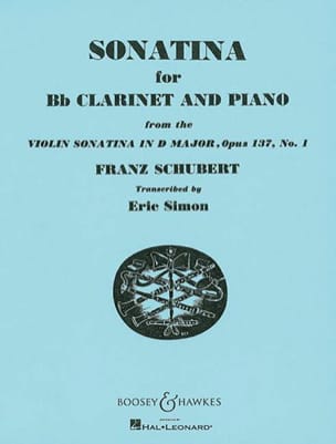 Sonatina in D major op. 137 n° 1 - Clarinet - SCHUBERT - Partition