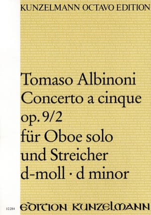 Concerto a cinque op. 9/2 für Oboe solo und Streicher d-moll - Conducteur