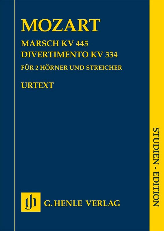 Marche Kv 445 - Divertimento Kv 334 MOZART Partition Petit format