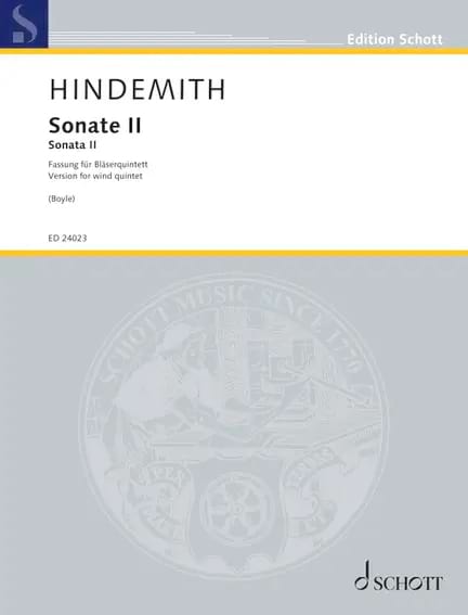 Sonate II HINDEMITH Partition Quintettes