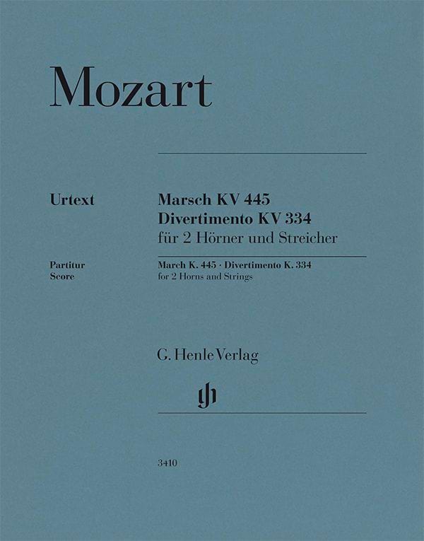 Marche Kv 445 - Divertimento Kv 334 MOZART Partition Grand format