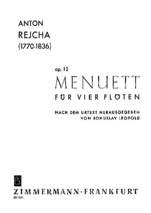 Menuett op. 12 - 4 Flöten REICHA Partition Flûte traversière