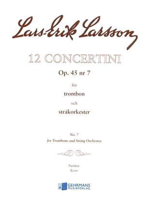 Concertino opus 45 n° 7 Lars-Erik Larsson Partition Grand format