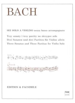 3 sonates et 3 partitas, BWV 1001-1006 BACH Partition Violon