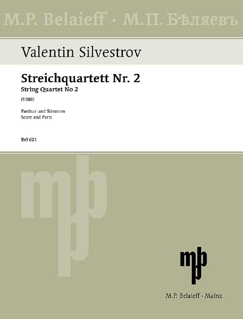 Quatuor à cordes n°2 Valentin Silvestrov Partition Quatuors