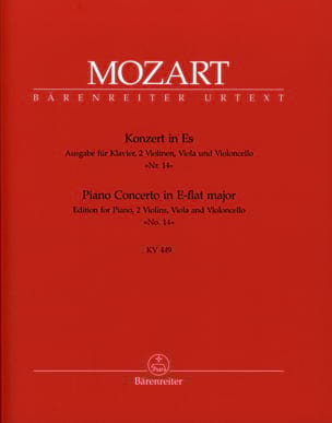 Concerto pour piano Nr. 14 Es-Dur KV 449 - version pour quintette.